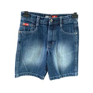 South Pole Boys Size 6 Vintage Red Tab Shorts Long Jean Denim Blue